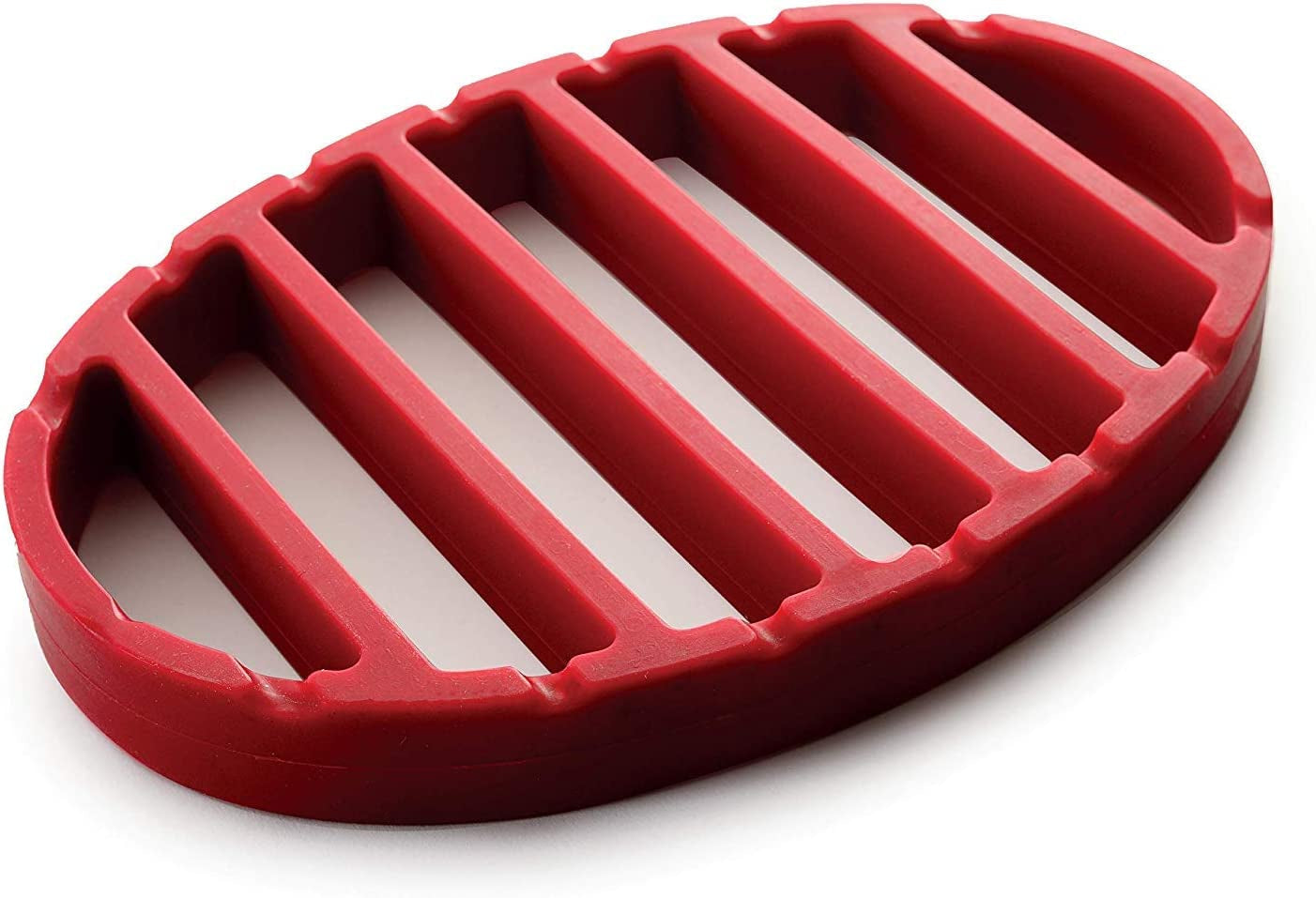 Norpro 405 Oval Silicone Roast Rack. Red 9X6