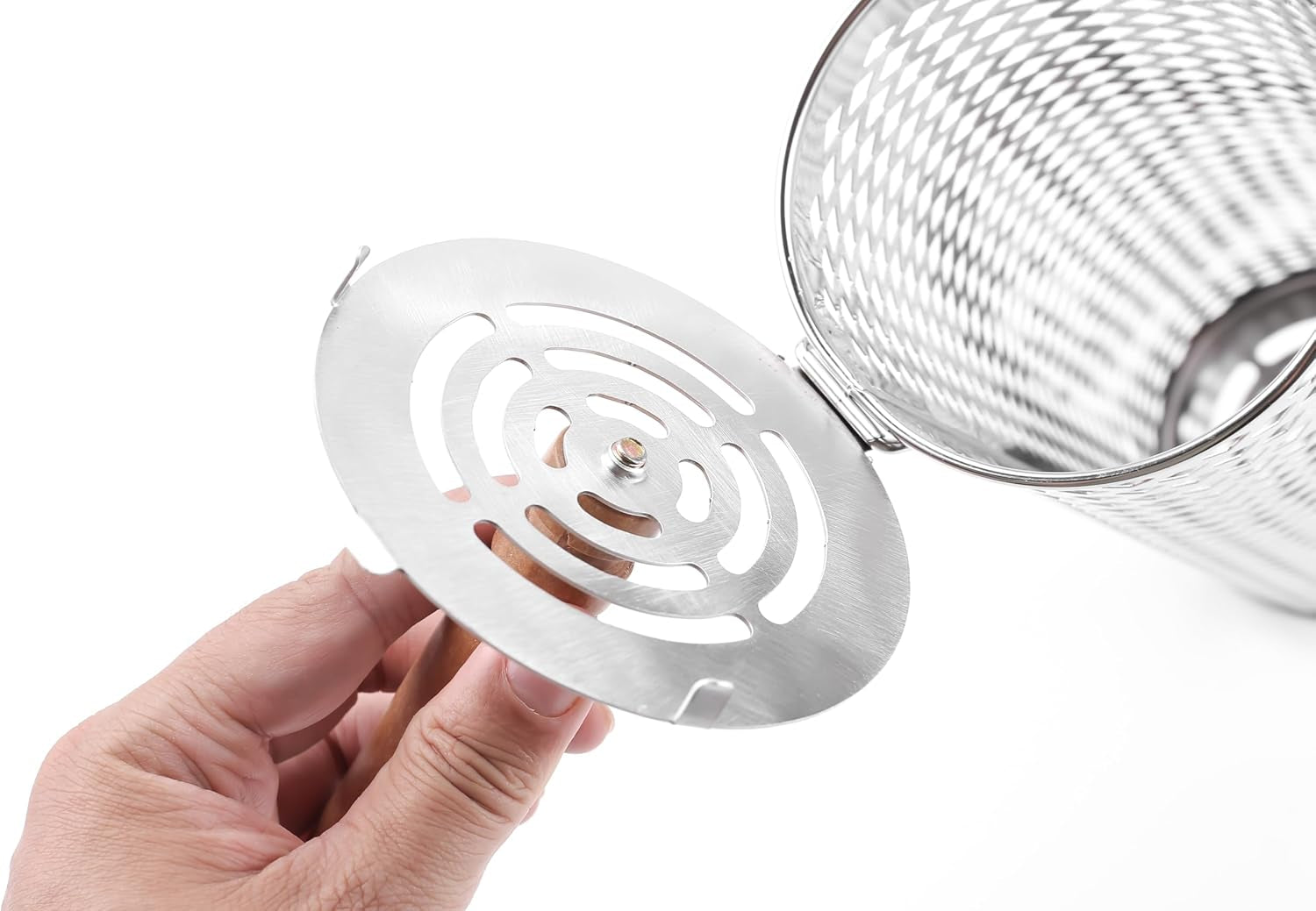 Rolling Barbecue Cage Large Stainless Steel Grilling Basket for Outdoor BBQ Mesh Net Tube Cooking Accessories for Vegetable Fish Camping Gift for Men Dad Husband Housewarming Perfect BBQ Tool - Image 3