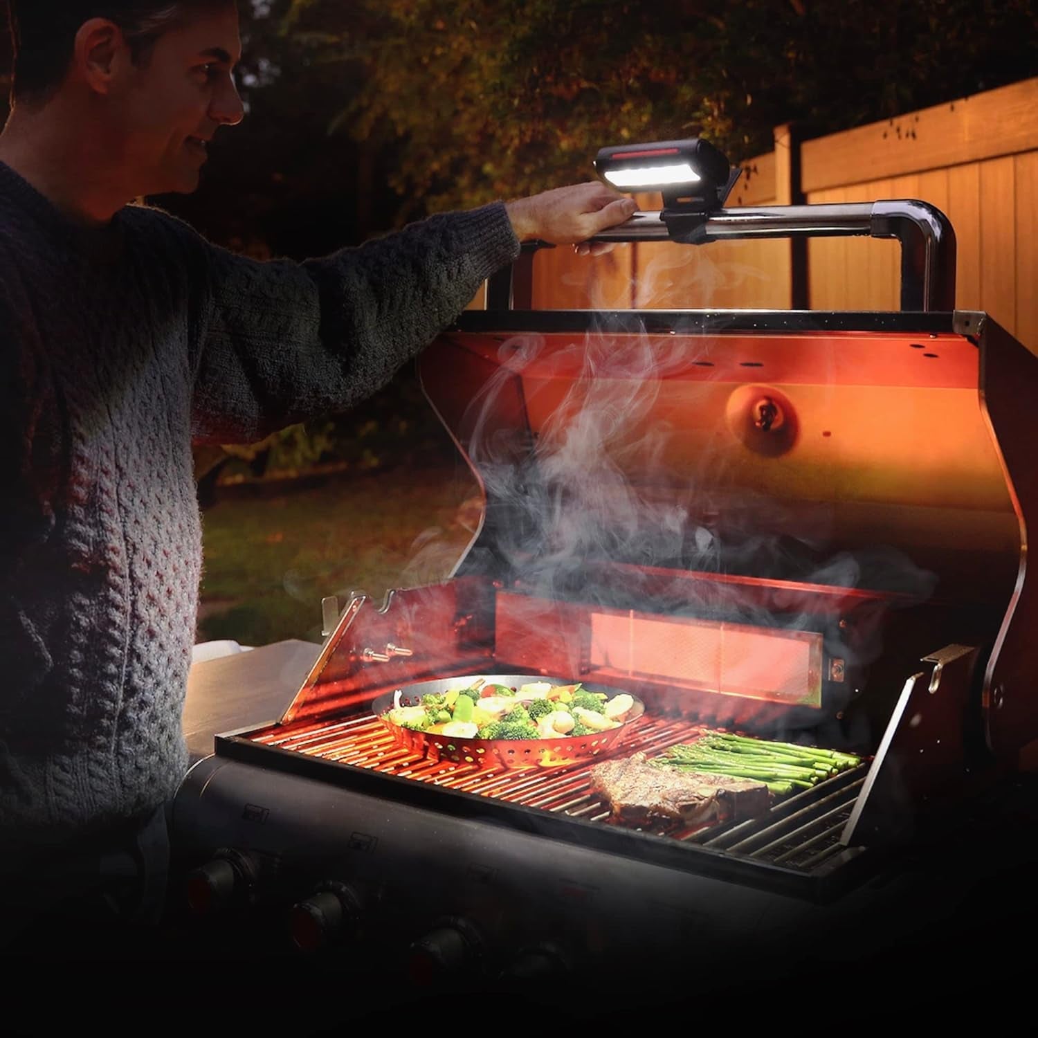 Super Bright BBQ LED Grill Dual Action Light. Adjustable Light Head & Strap for Entire Grilling Space. Water & Heat Resistant - Image 5
