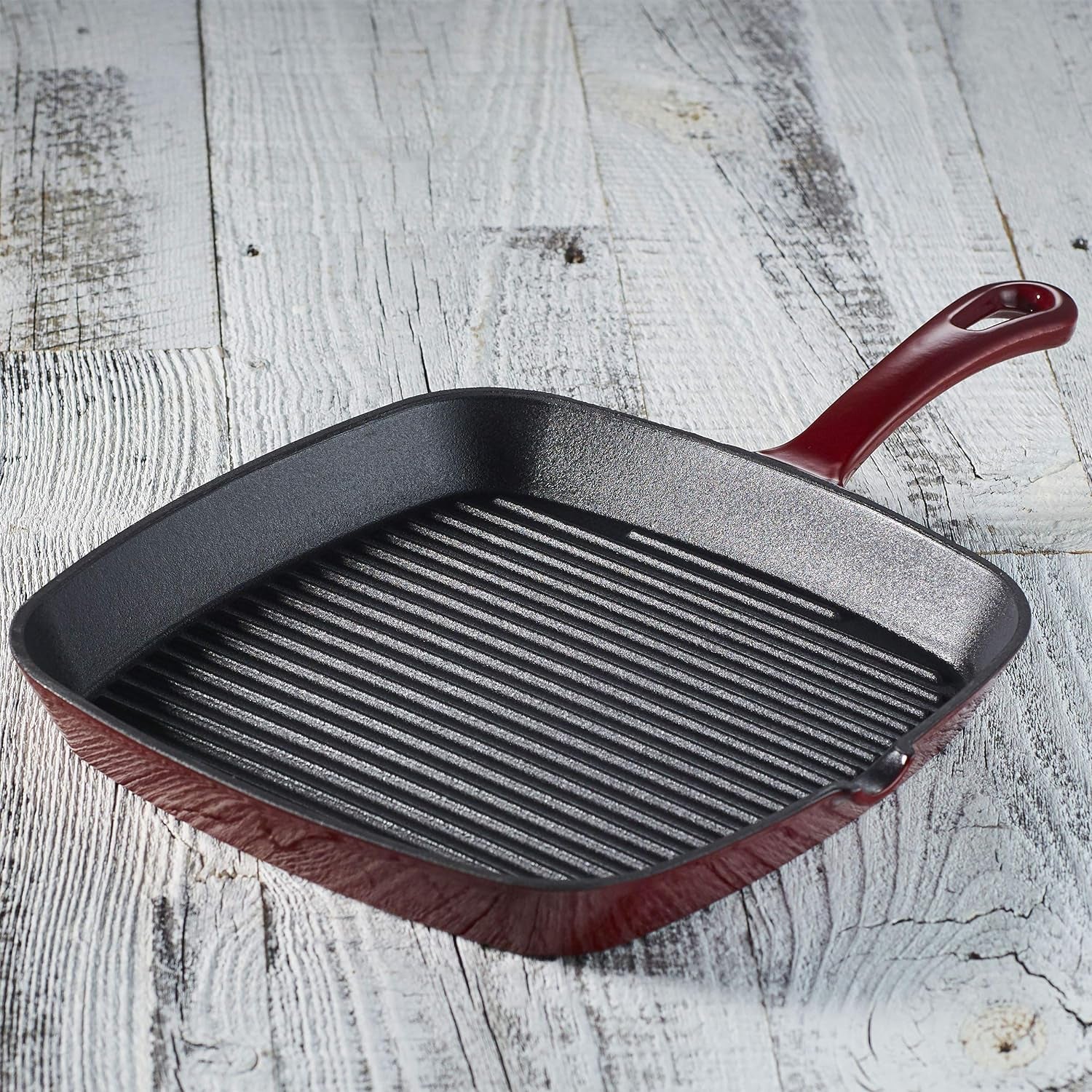CI30-23CR Chef'S Classic Enameled Cast Iron 9-1/4-Inch Square Grill Pan. Cardinal Red - Image 2