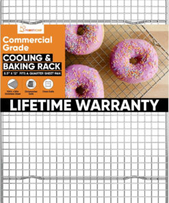Priority Chef 18/8 Stainless Steel Cooling Rack. Heavy Duty Baking Rack for Oven Cooking. Fits Quarter Sheet Pan. Wire Rack for Cooking. Bacon. Cookie Cooling Rack. 8.5 X 12