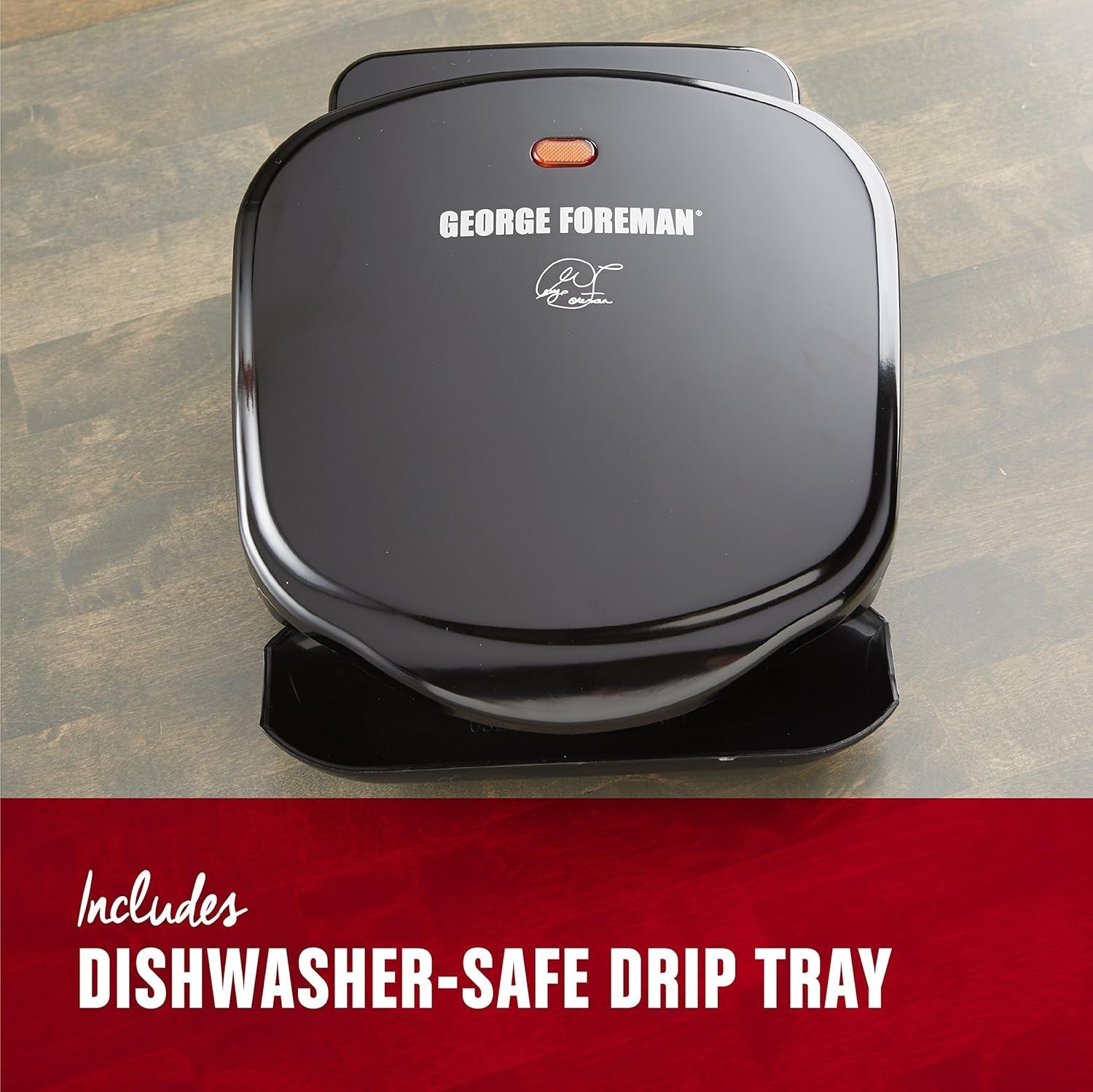 George Foreman 2-Serving Classic Plate Electric Indoor Grill and Panini Press. Black. Small Compact Size. GR10B - Image 4