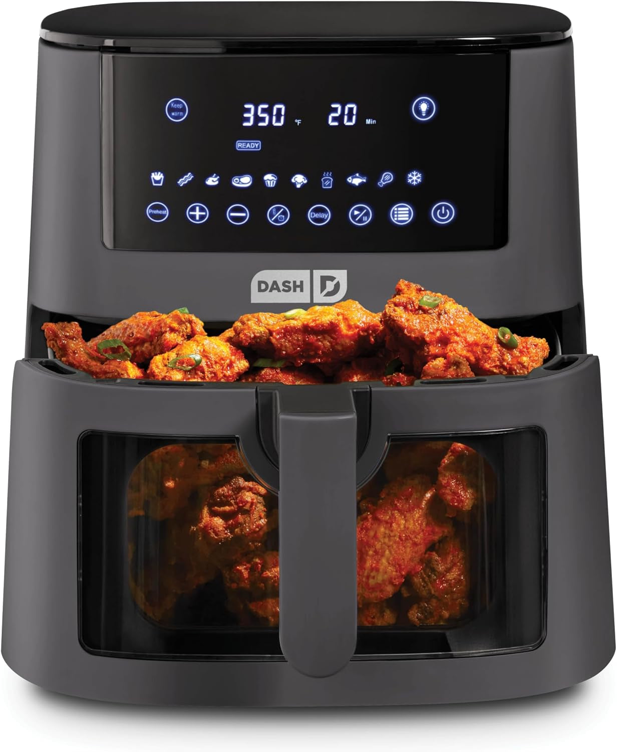 DASH 7Qt Clear View Digital Air Fryer - Forged Iron
