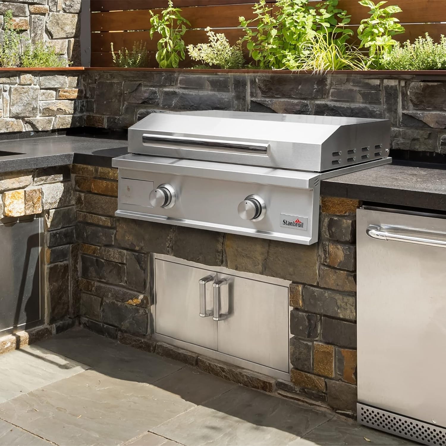 28-Inch Premium Built-In Natural Gas Griddle for Outdoor Kitchen Grill. Durable Stainless Steel 2-Burner Flat Top Grill with Lid for BBQ Island. 34.000 Btus - Image 7