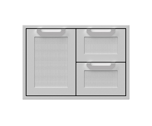 Hestan: 36 Double Drawer and Storage Door Combo