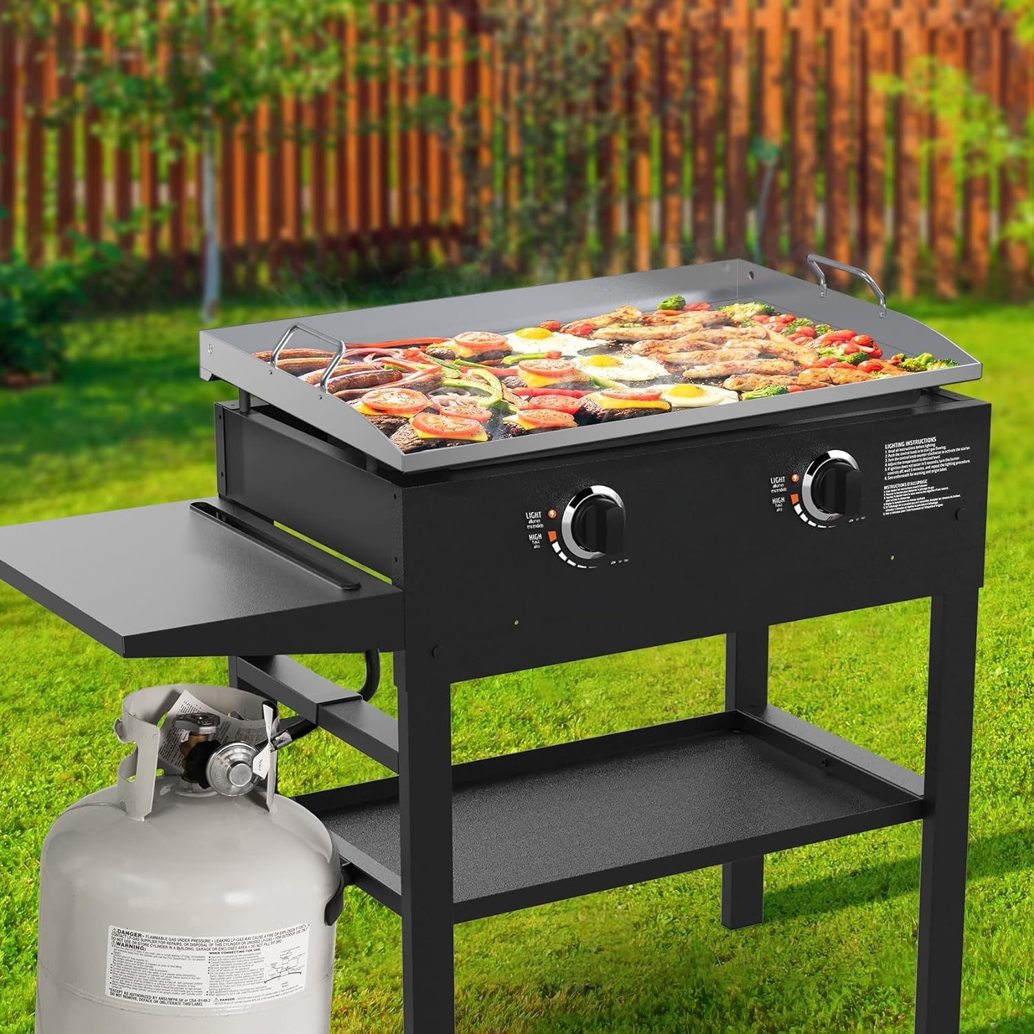 28 Inch Stainless Steel Griddle. Flat Top Griddle Replacement Top for Blackstone 28 2-Burner Gas Grill Cooking Station. Griddle Top Replacement with Rear Grease System - Image 6