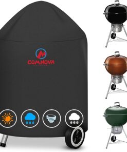 Comnova Charcoal Kettle Grill Cover - 600D BBQ Cover for Weber 22 Inch Charcoal Grill. Heavy Duty & Waterproof Covers for Weber 22 Inch Master Touch Charcoal Grill. Original Kettle Grill and More