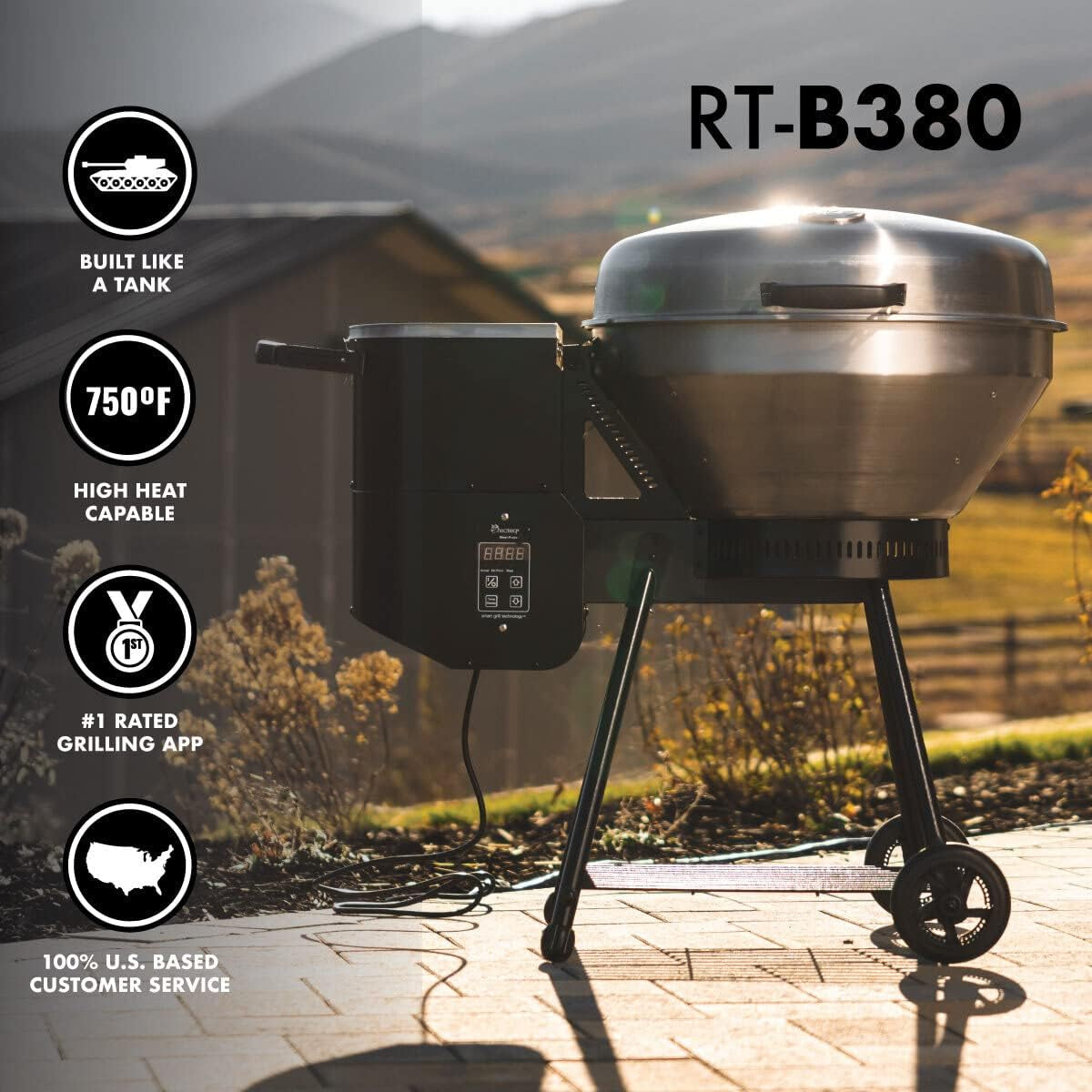 Recteq Pellet Grill RT-B380 Bullseye. BBQ. Outdoor. and Electric Pellet Smoker Grill. Electric Smokers. Uses 100% Wood Pellets for Ribs. Brisket. Chicken. Sear. Smoke - Image 2