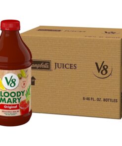 V8 Bloody Mary Mix. Vegetable Juice for Bloody Mary Cocktails. 46 FL OZ Bottle (Pack of 6)