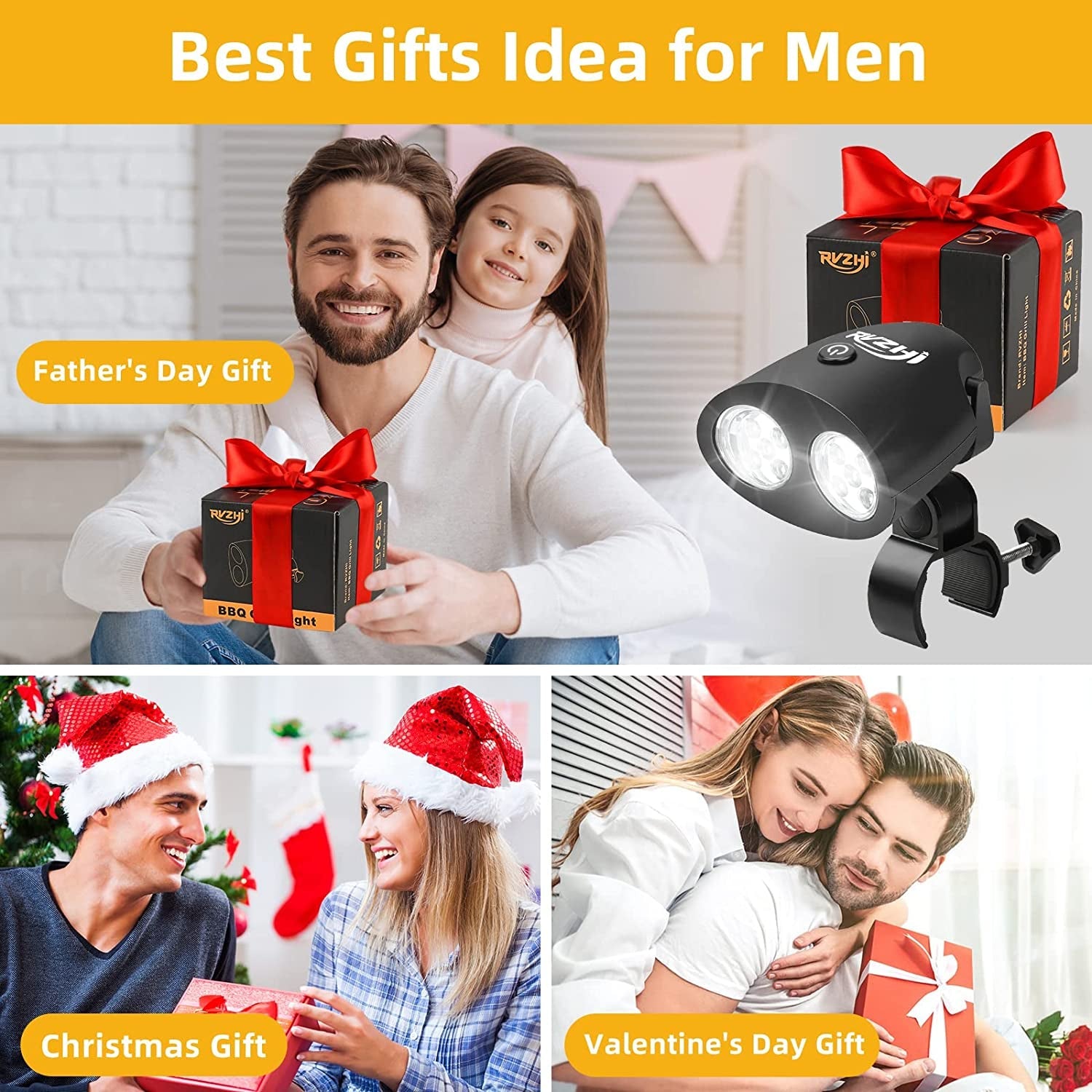 Grill Light BBQ Accessories: Grilling Gifts for Men Christmas Stocking Stuffers. Smoker Grilling Accessories for Outdoor Grill. BBQ Light with Two Brightness Settings. 3 Batteries Included - Image 4
