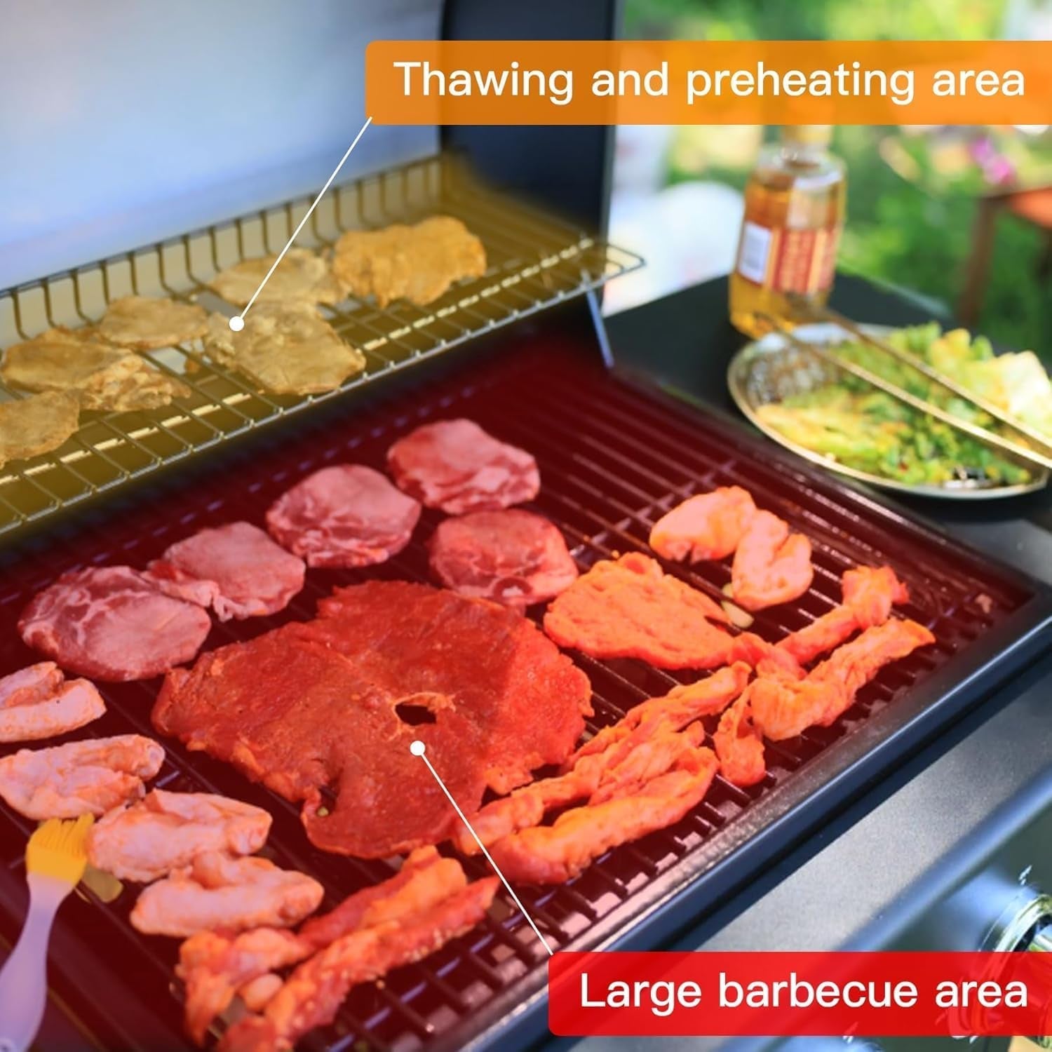 Grill Gas 3-Burner Propane Grill. Gas Grill with Front Hanging Basket. 30000 BTU Barbecue Grill. Grills Outdoor Cooking. Suitable for Backyard. Outdoor. Patio. Garden.Outside Grill. - Image 5