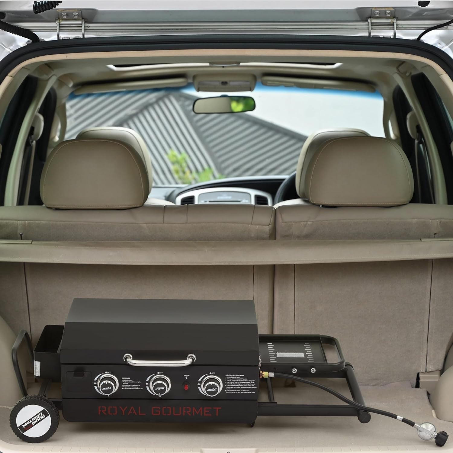 Royal Gourmet PD3001 3-Burner Propane Gas Griddle with Collapsible Stand. 23-Inch Portable Griddle with Side Table & 314 Sq. In. Cooking Area for Camping. Tailgating. Backyard & Patio. Black - Image 11