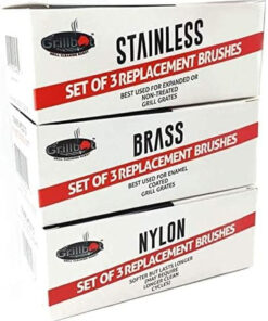 Automatic BBQ Grill Cleaning Robot Replacement Brush - Grill Cleaner Parts. Grilling Accessories. Wire Brush Tool. Metal Brush - Set of 3 Each Stainless Steel. Nylon and Brass Variety Pack