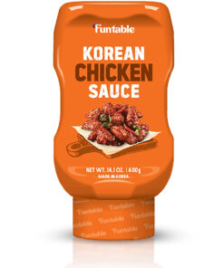 Funtable Delicious Korean Chicken Sauce (14.1Oz. Pack of 1) - Authentic Korean Flavor. Low-Calorie Sticky & Tangy Sauce. Ideal for Fried Chicken. Nuggets. Dipping & More
