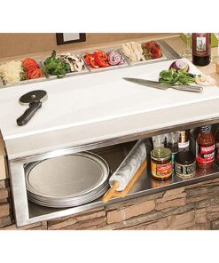 Alfresco: 30 Pizza Prep & Garnish Rail w/ Food Pans