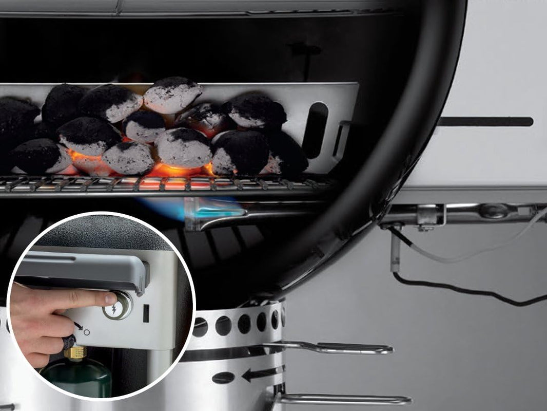 Weber Performer Deluxe Charcoal Grill. 22-Inch. Touch-N-Go Gas Ignition System. Black - Image 13