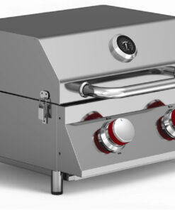 Gasone Portable Propane Grill – 16-Inch Stainless Steel Tabletop Grill – Tabletop Gas Grill with Heat Control and Built-In Thermometer – Large Cooking Area – Ideal for Outdoor. Camping. Travel. RV