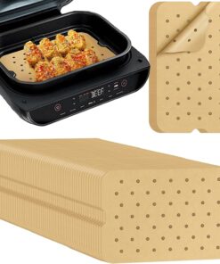 Air Fryer Liners Disposable for Ninja: 150Pcs Air Fryer Parchment Paper Liners for Ninja Foodi Smart XL FG551 6-In-1 Indoor Grill Accessories Perforated Rectangle Airfryer Liner Sheets