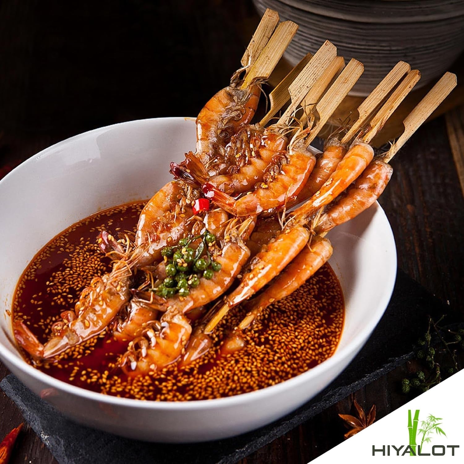 10-Inch Skewer for BBQ Kebab. Unbleached Long Bamboo/Wood Roasting Sticks for Grill -Heavy Duty Thickness -Flat Stick Flag Handle -With Dust-Free Packaging (100-Pack) - Image 5