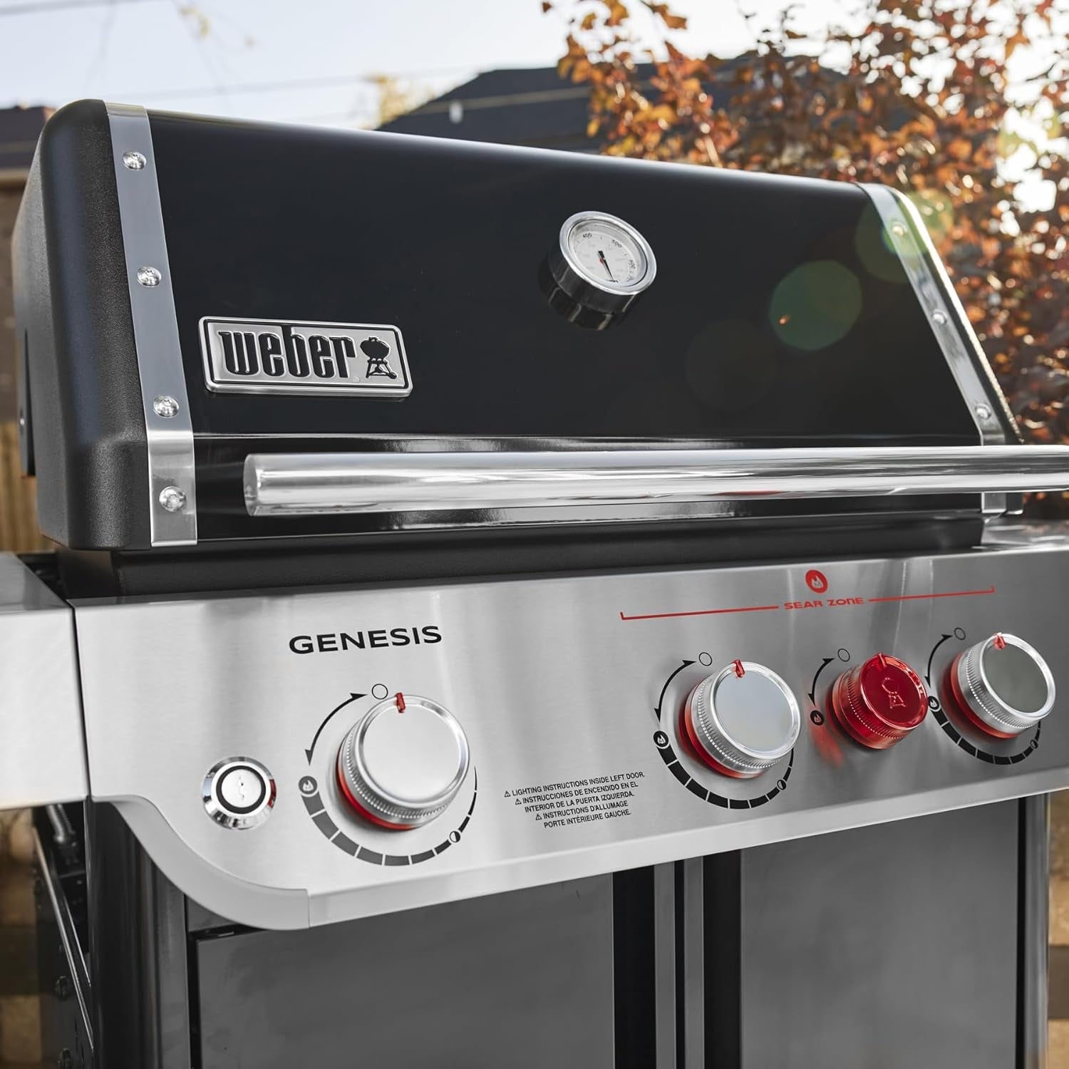 Weber Genesis E-325 Natural Gas Grill for Outdoor Cooking. 3 Burners. Black - Image 4
