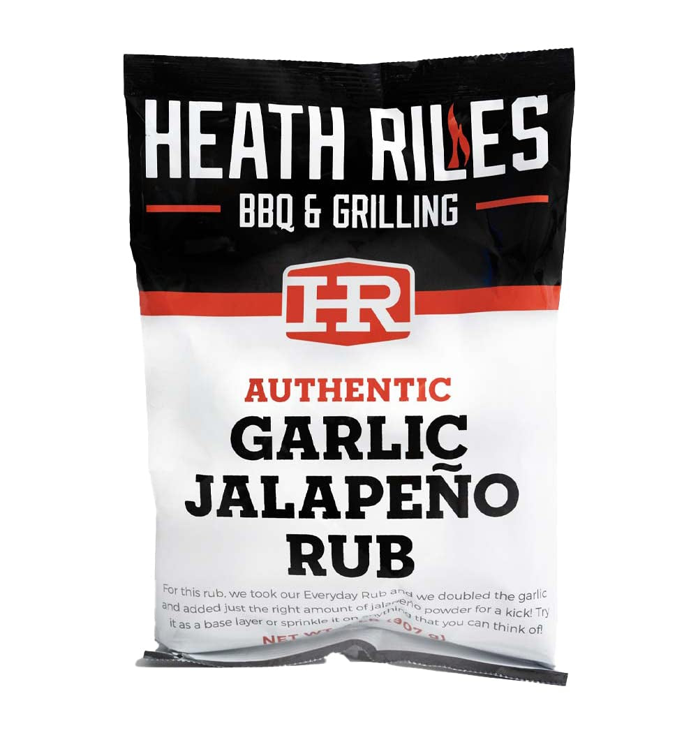 Heath Riles BBQ Rub. Garlic Jalapeño Rub Seasoning. Champion Pitmaster Recipe. Shaker Spice Mix. 2 Lb./32 Oz.