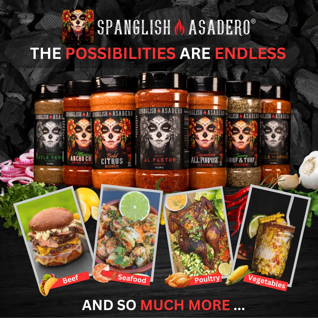 Spanglish Asadero 10Oz Signature All Purpose | Mexican Seasoning for Steak. Chicken. Pork. Lamb. and Elote | Low Sodium. Gluten-Free BBQ Rub for Smoking or Grilling - Image 6