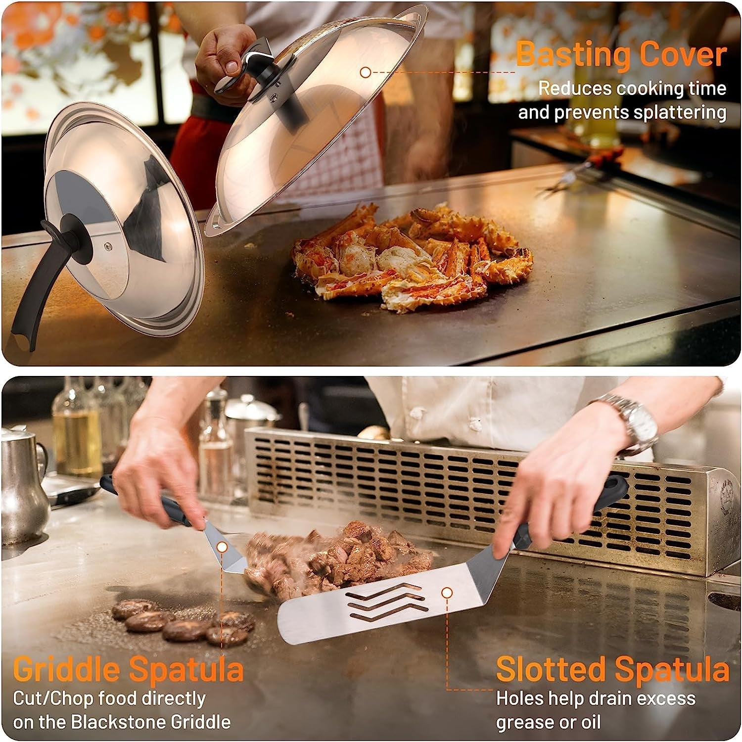 Blackstone Griddle Accessories Kit.41Pcs Flat Top Grill Accessories Set for Blackstone and Camp Chef.Professional Stainless Steel Griddle Grill Tools Set for Outdoor BBQ Teppanyaki Camping - Image 3