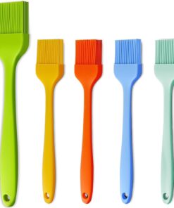 Silicone Basting Pastry Brush - Cooking Brush for Oil Sauce Butter Marinades. Food Brushes for BBQ Grill Kitchen Baking. Baster Brushes Baste Pastries Cakes Meat Desserts. Food Grade. Dishwasher Safe