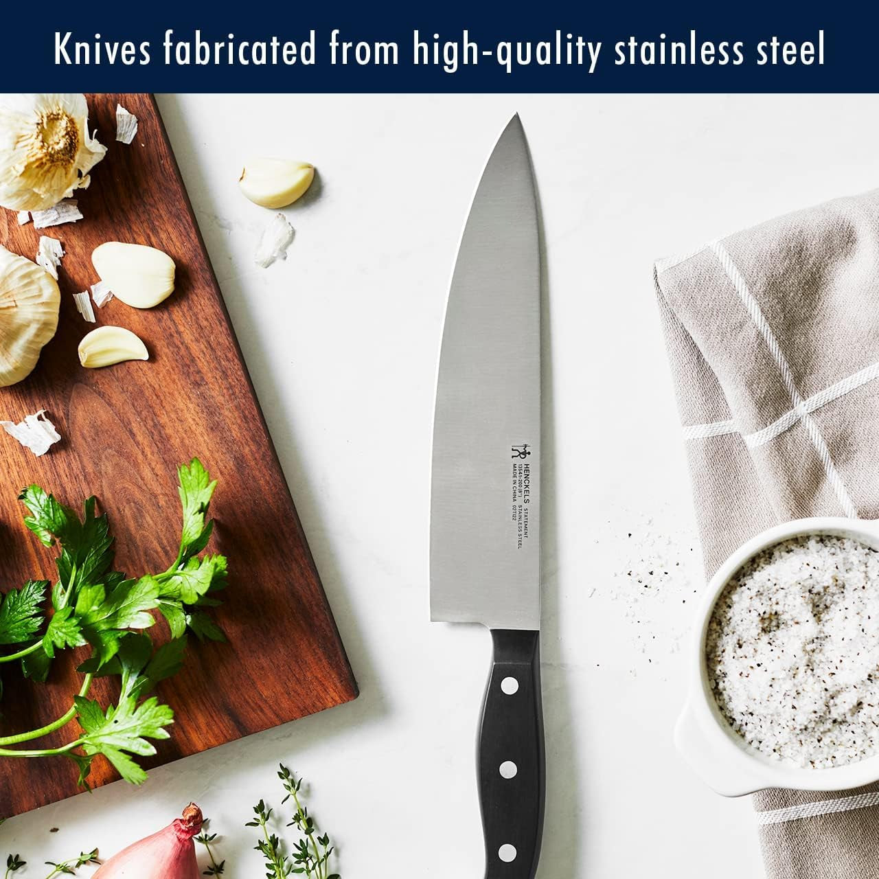 HENCKELS Premium Quality 15-Piece Knife Set with Block. Razor-Sharp. German Engineered Knife Informed by over 100 Years of Masterful Knife Making. Lightweight and Strong. Dishwasher Safe - Image 3