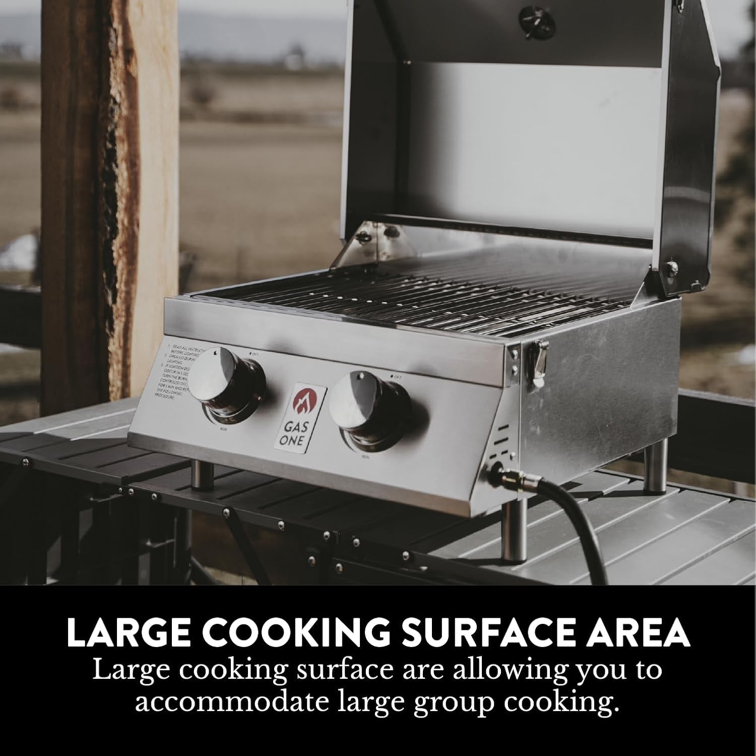 Gasone Portable Propane Grill – 16-Inch Stainless Steel Tabletop Grill – Tabletop Gas Grill with Heat Control and Built-In Thermometer – Large Cooking Area – Ideal for Outdoor. Camping. Travel. RV - Image 5