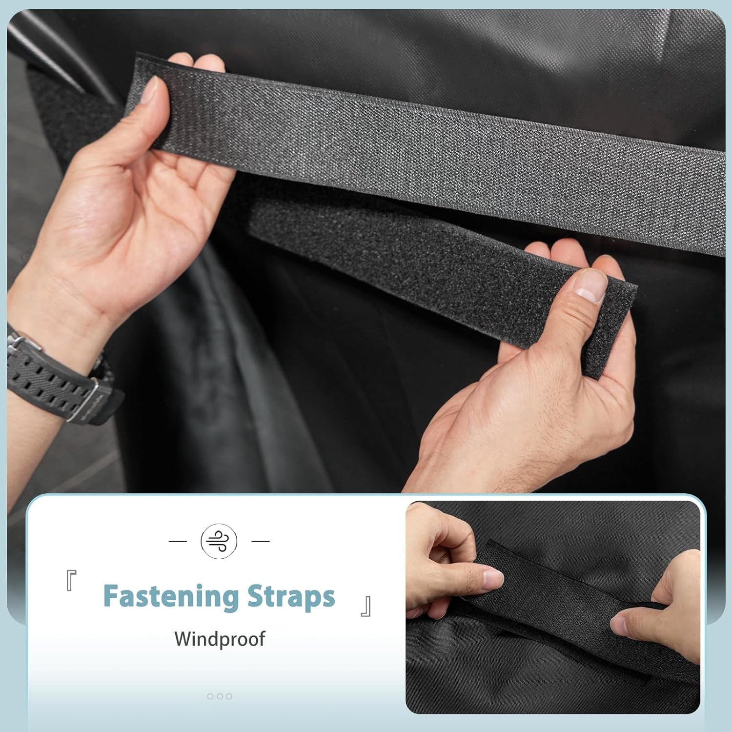 SHINESTAR Grill Cover for Weber Genesis 400 Series. Double Straps and Built-In Vents.Heavy Duty & Waterproof. Fits Grill up to 69 Inch Wide. Black - Image 6