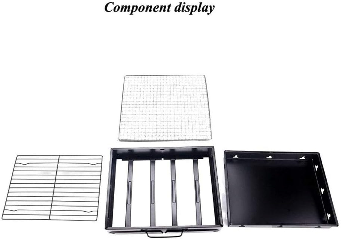 Yahpetes Portable Charcoal Grill 13.78 Folding BBQ Barbecue Folding Barbecue Rack Wire Meshes Portable Household Charcoal Grills for Outdoor Grilling - Image 4