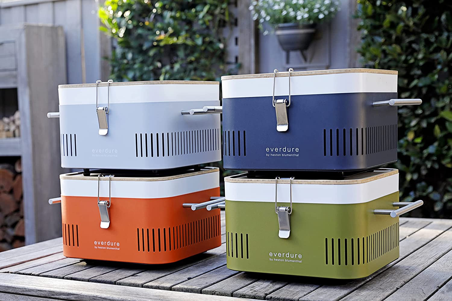 CUBE Portable Charcoal Grill. Tabletop BBQ. Perfect Tailgate. Beach. Patio. or Camping Grill. Lightweight & Compact Small Grill with Preparation Board & Food Storage Tray. Stone - Image 10