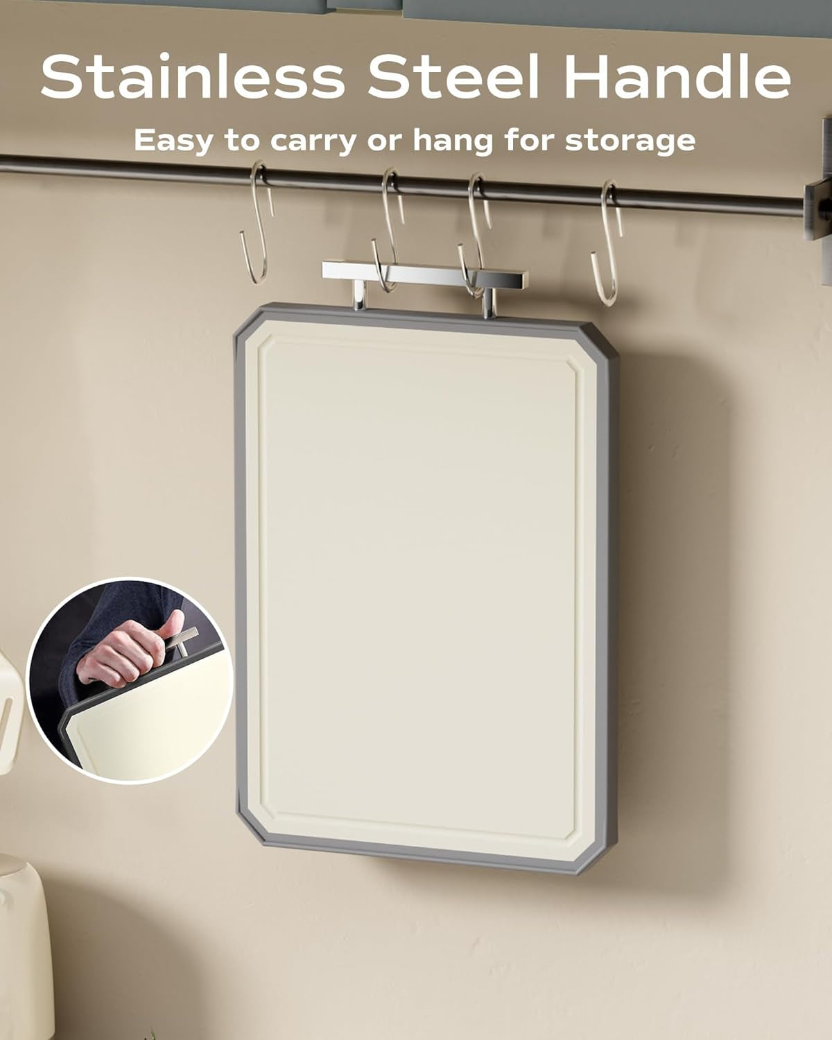 SNOWCLAD Stainless Steel Cutting Board.Double Sided Steel Cutting Boards for Kitchen.Stainless Steel/Wheat Straw Pp Large Board for Meat.Non Toxic Chopping.16 * 11 Inch.Dishwasher Safe - Image 5