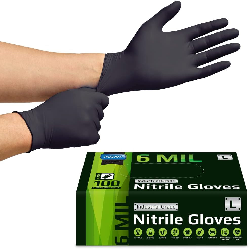 Black Nitrile Gloves | HEAVY DUTY 6 Mil Nitrile the ORIGINAL Nitrile Medical Food Cleaning Disposable Gloves - Image 9
