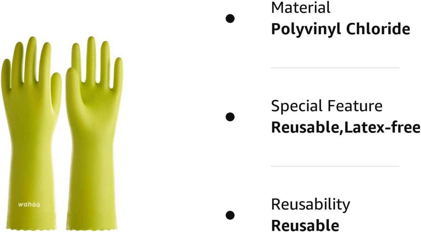 LANON Wahoo Skin-Friendly Cleaning Gloves. Dishwashing Kitchen Gloves with Cotton Flocked Liner. Reusable. Non-Slip. Bud Tender. Medium - Image 8