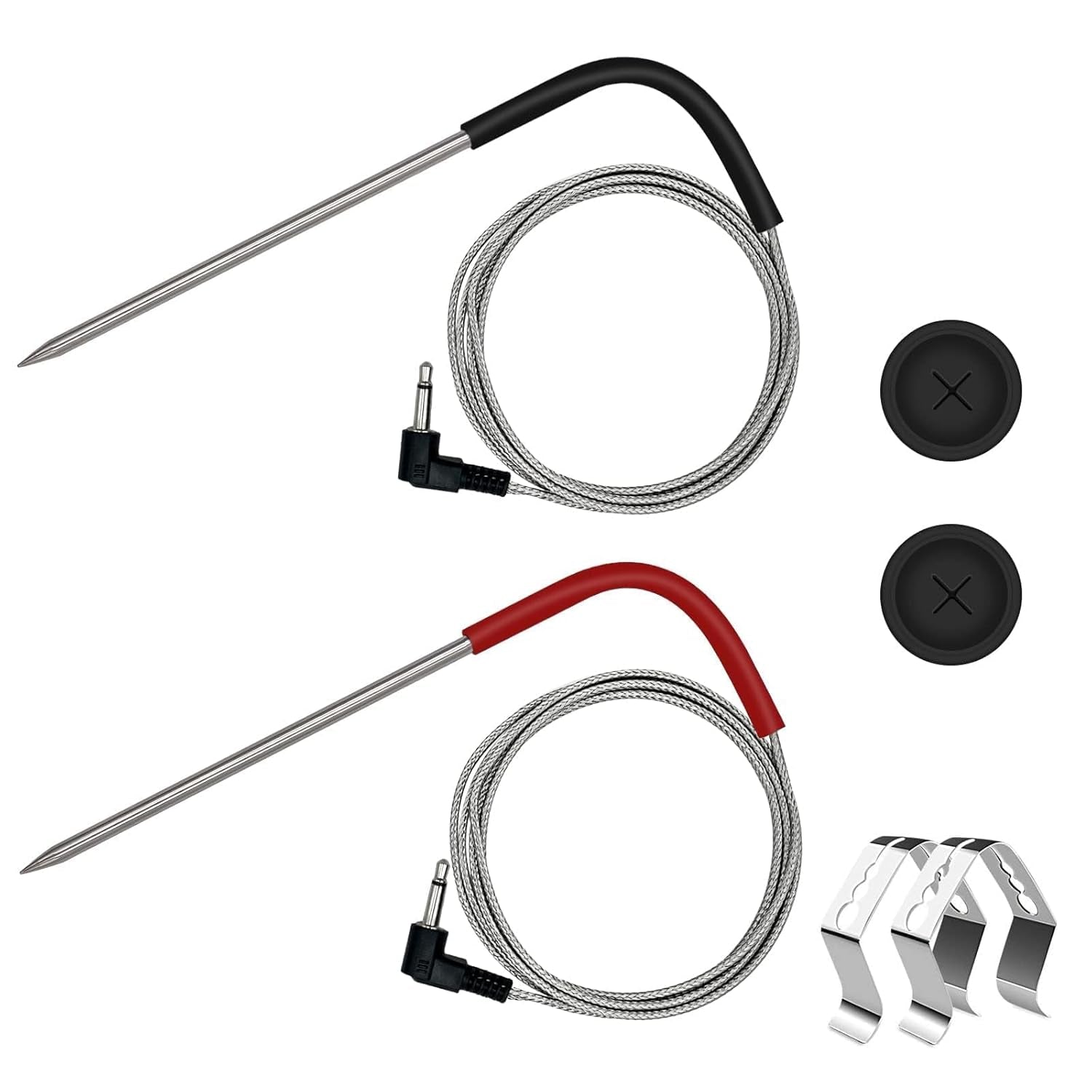 2-Pack Temp Meat Probe Replacement for Pit Boss Pellet Grills and Smokers. 3.5Mm Plug Thermometer Probes with 2 Pack Probe Grommets and Probe Clips - Image 9