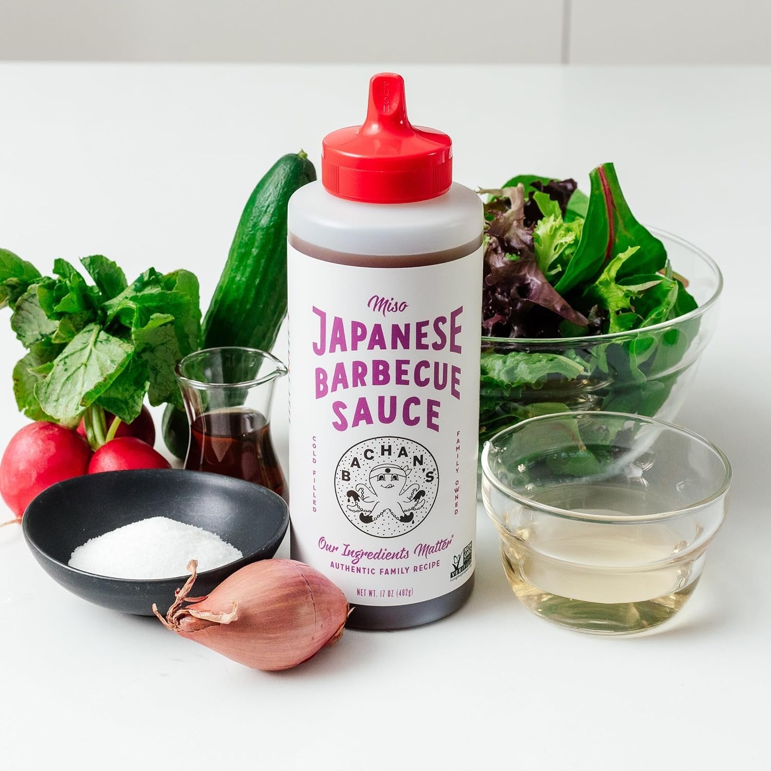 Bachan'S Variety Pack Japanese Barbecue Sauce. (1) Original. (1) Miso. BBQ Sauce for Wings. Chicken. Beef. Pork. Seafood. Noodles. and More. Non GMO. No Preservatives. Vegan. BPA Free - Image 5