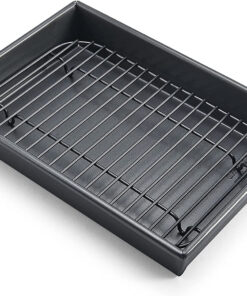 Chicago Metallic 26639 Petite Roast Pan with Rack. Grey. 10-Inch-By-7-Inch