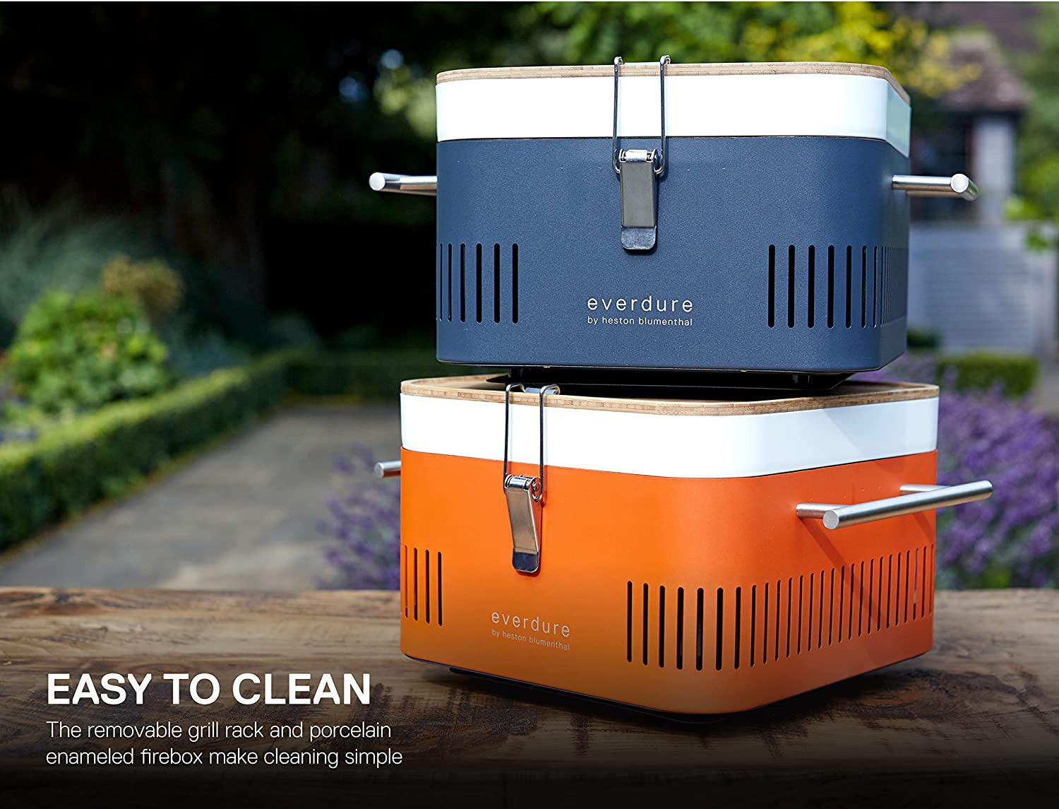 Everdure CUBE Portable Charcoal Grill. Tabletop BBQ. Perfect Tailgate. Beach. Patio. or Camping Grill. Lightweight & Compact Small Grill with Preparation Board & Food Storage Tray. Graphite - Image 8