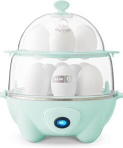 DASH Deluxe Rapid Egg Cooker – 12‑Egg Capacity. Auto Shut‑Off. Hard Boiled. Poached & More (Aqua)