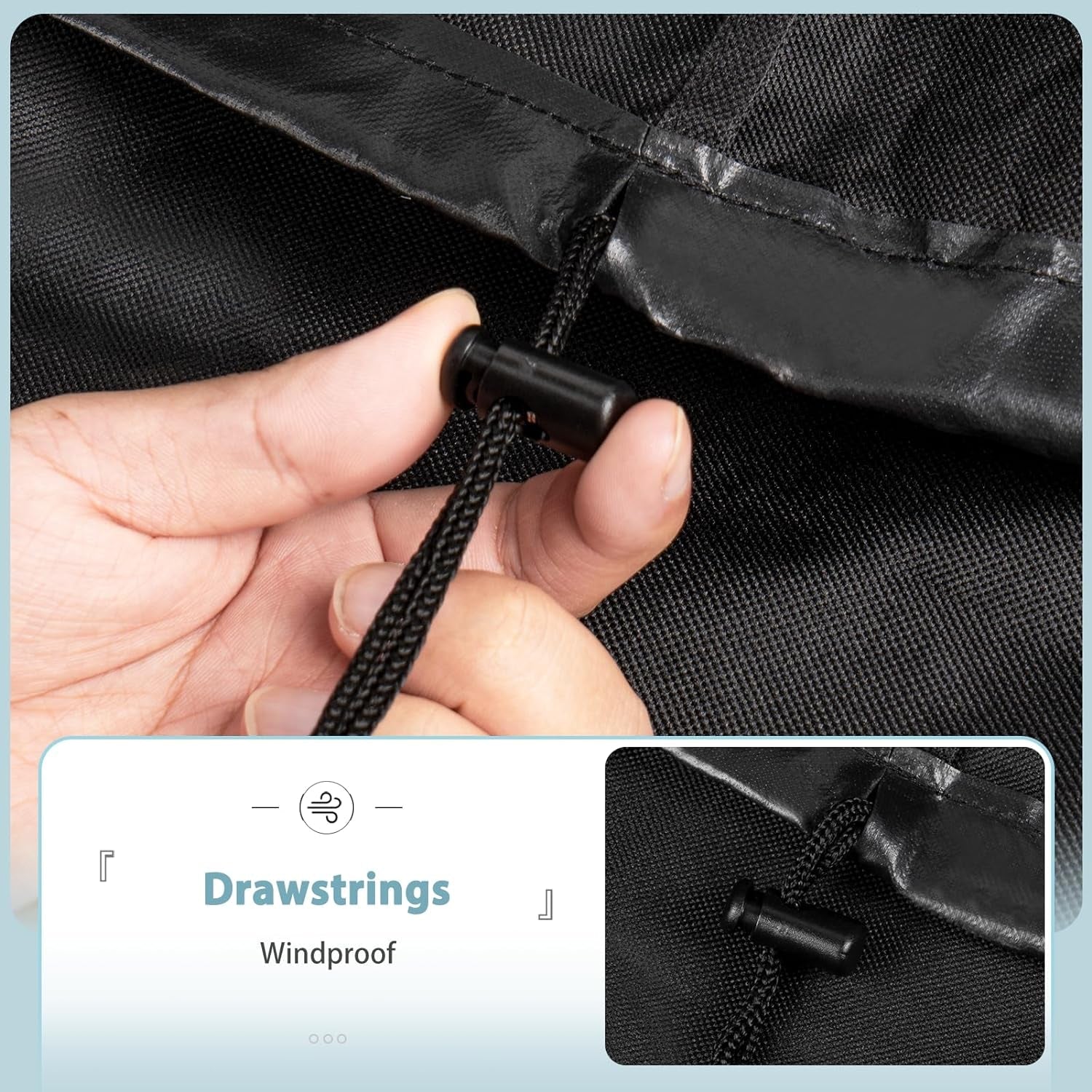 SHINESTAR Grill Cover for Weber Genesis 400 Series. Double Straps and Built-In Vents.Heavy Duty & Waterproof. Fits Grill up to 69 Inch Wide. Black - Image 5