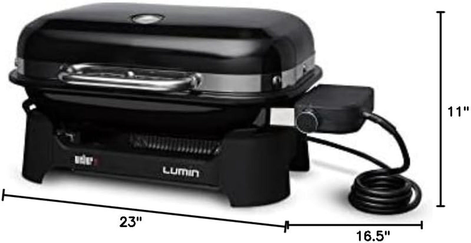 Lumin Compact Outdoor Electric Barbecue Grill. Black - Great Small Spaces Such as Patios. Balconies. and Decks. Portable and Convenient - Image 16