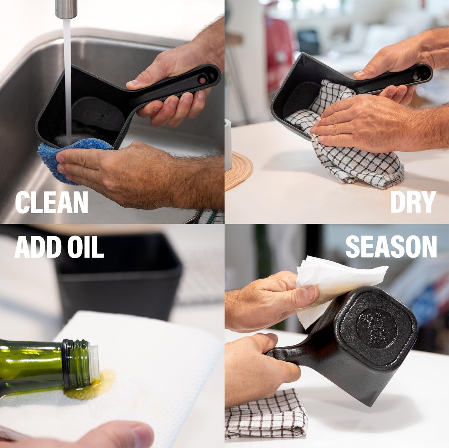 Cast Iron Basting Pot and BBQ Mop Brush - BBQ Basting Set with Saucepan and Brush for Meat Smoker. Grill and Stove - BBQ Meat Smoker Accessories Gift for Men. 24 Oz - Image 8