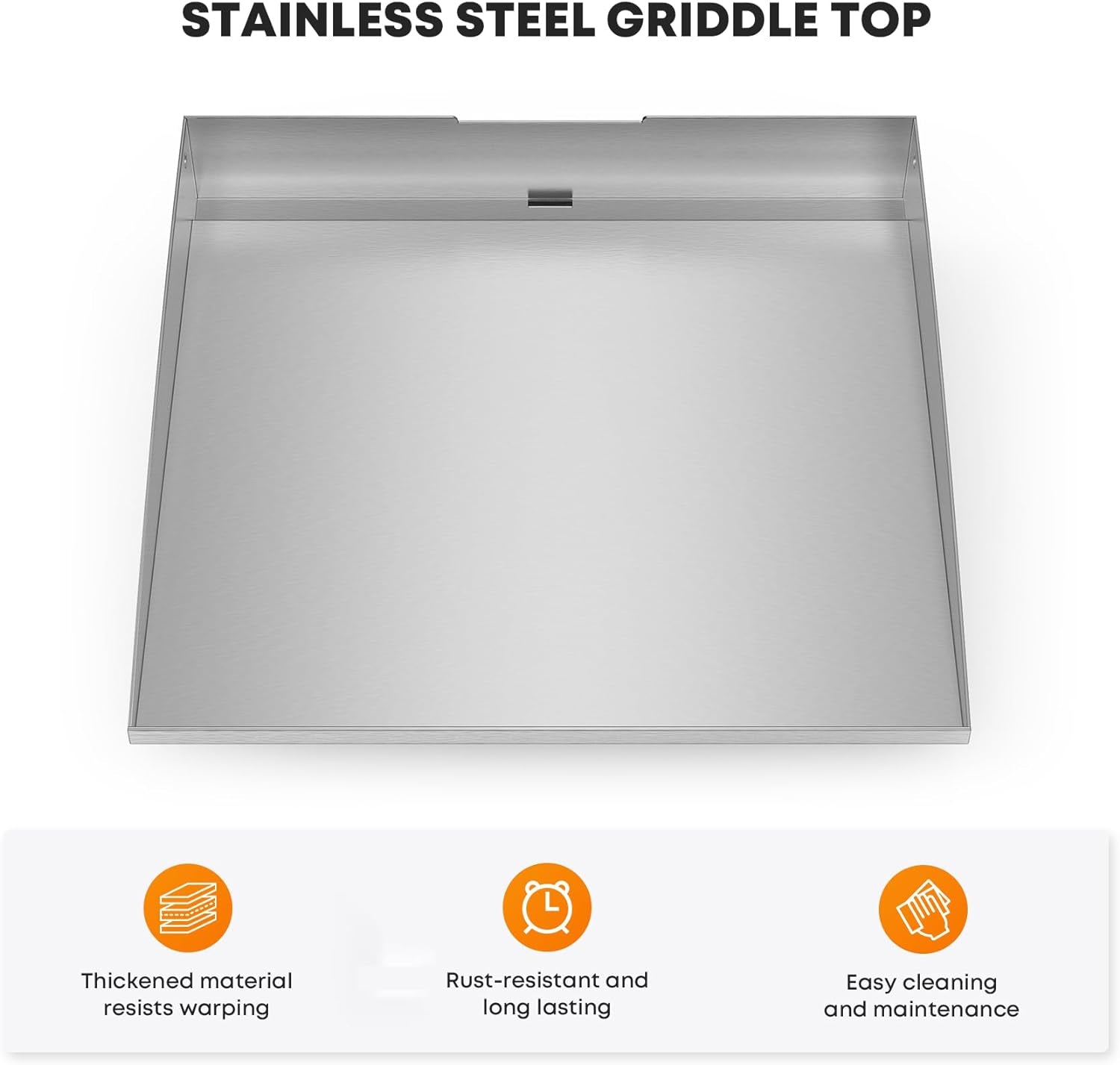 Stainless Steel Flat Top Griddle for Blackstone 17 Inch Tabletop Grill Station. Griddle Replacement Top with Rear Grease System - Image 3