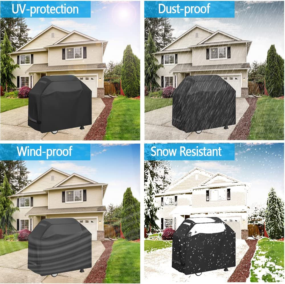 Grill Cover. Waterproof BBQ Grill Cover. 58 Inch Rip-Proof and Anti-Uv Barbecue Gas Grill Cover Compatible for Weber Char-Broil Nexgrill Grills and More - Image 8