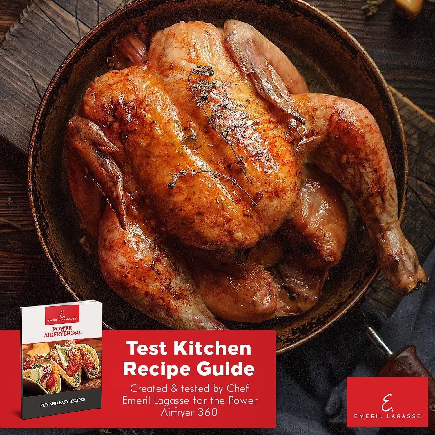 Emeril Lagasse Everyday 360 Stainless Steel Air Fryer. 360° Quick Cook Technology. XL Capacity. 9-In-1. 12 Pre-Set Cooking Functions Including Bake. Rotisserie. Broil. Pizza. Slow Cook. Toaster - Image 5