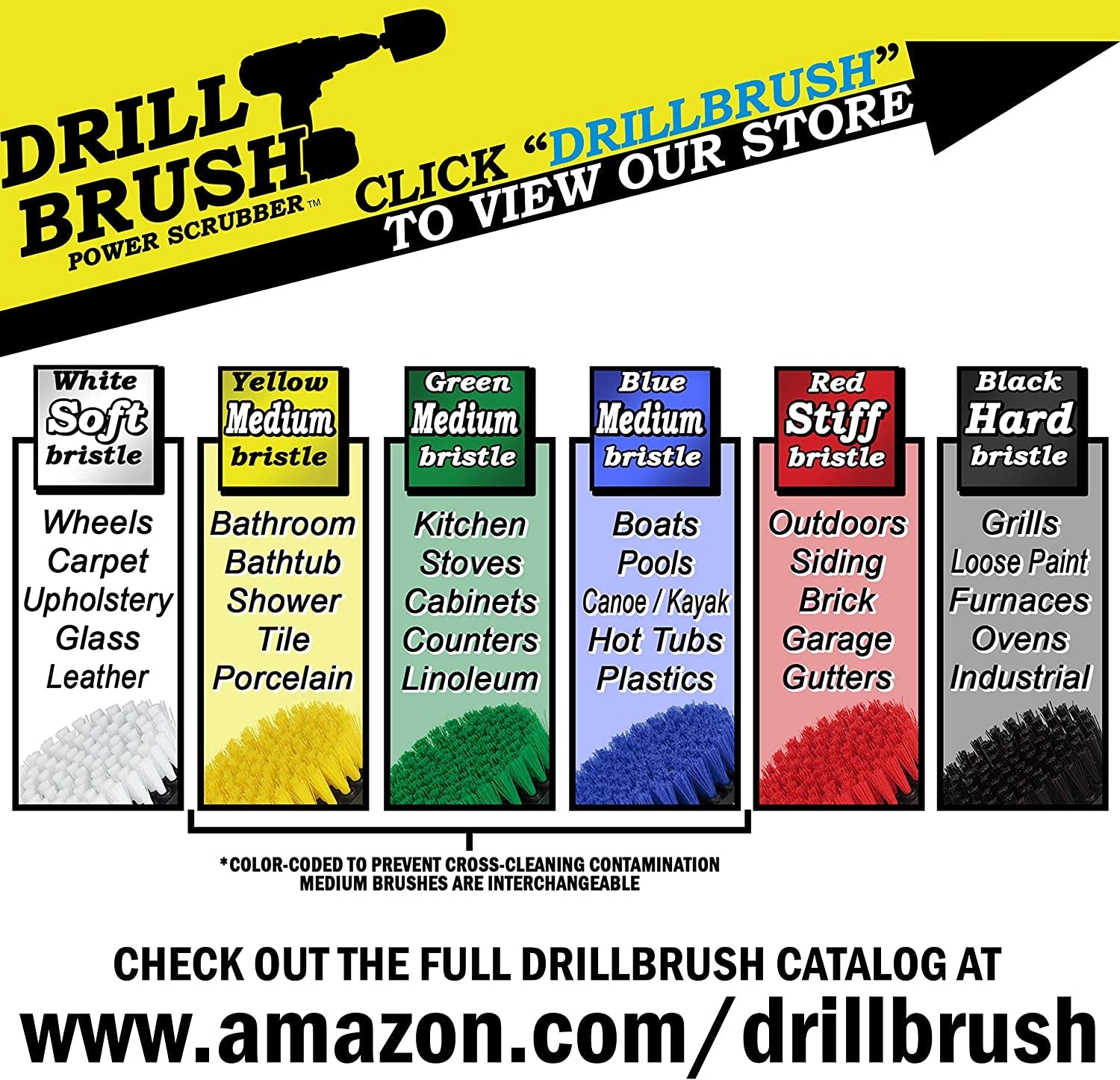 BBQ Grill Cleaning Ultra Stiff Drill Powered Cleaning Brushes 4 Piece Kit Replaces Wire Brushes for Rust Removal. Loose Paint. De-Scaling. Graffiti Removal on Stone. Brick. and Masonry. - Image 3