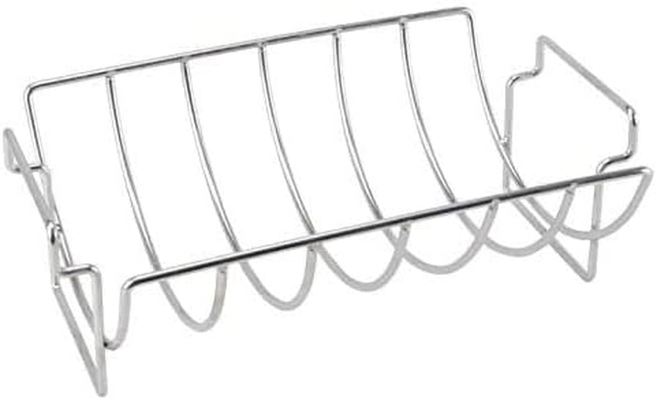 Duke Grills Omaha Rib Rack for Smoker and Grill - Non Stick Stainless Steel Grill Rack for 6 Racks of Ribs - for Traeger. Weber. Green Egg. Oven - Reversible for Roasts. Chicken. Prime Rib