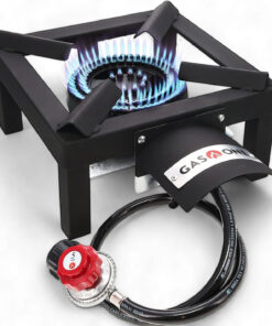 Gasone High Pressure Single Propane Burner - Outdoor Cooking with Heat Shield and Guard – Propane Burner Head for Camping. Tailgating. Seafood Boil. Home Brewing - Patent Pending